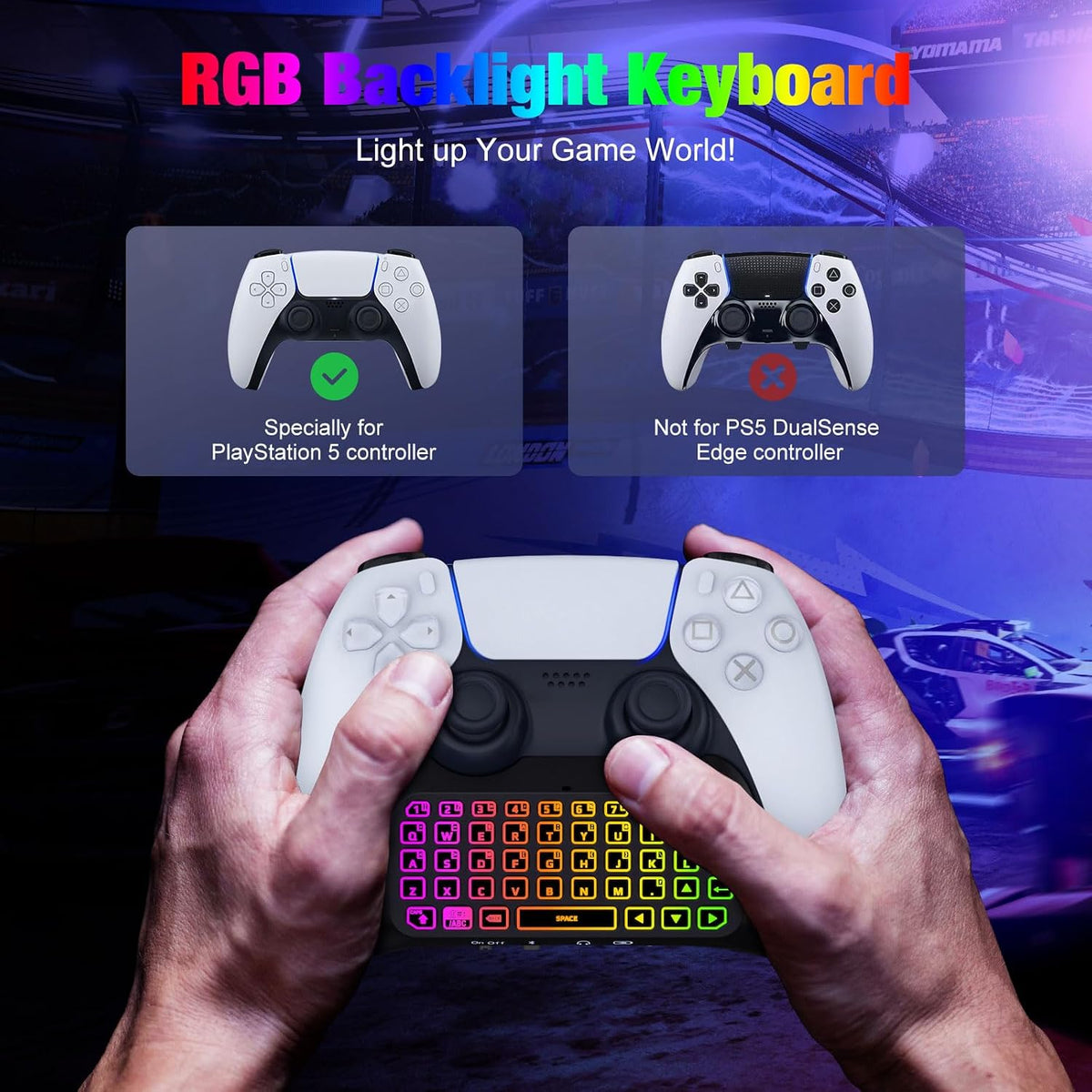 Teclado retroiluminado RGB MoKo para controlador PS5
