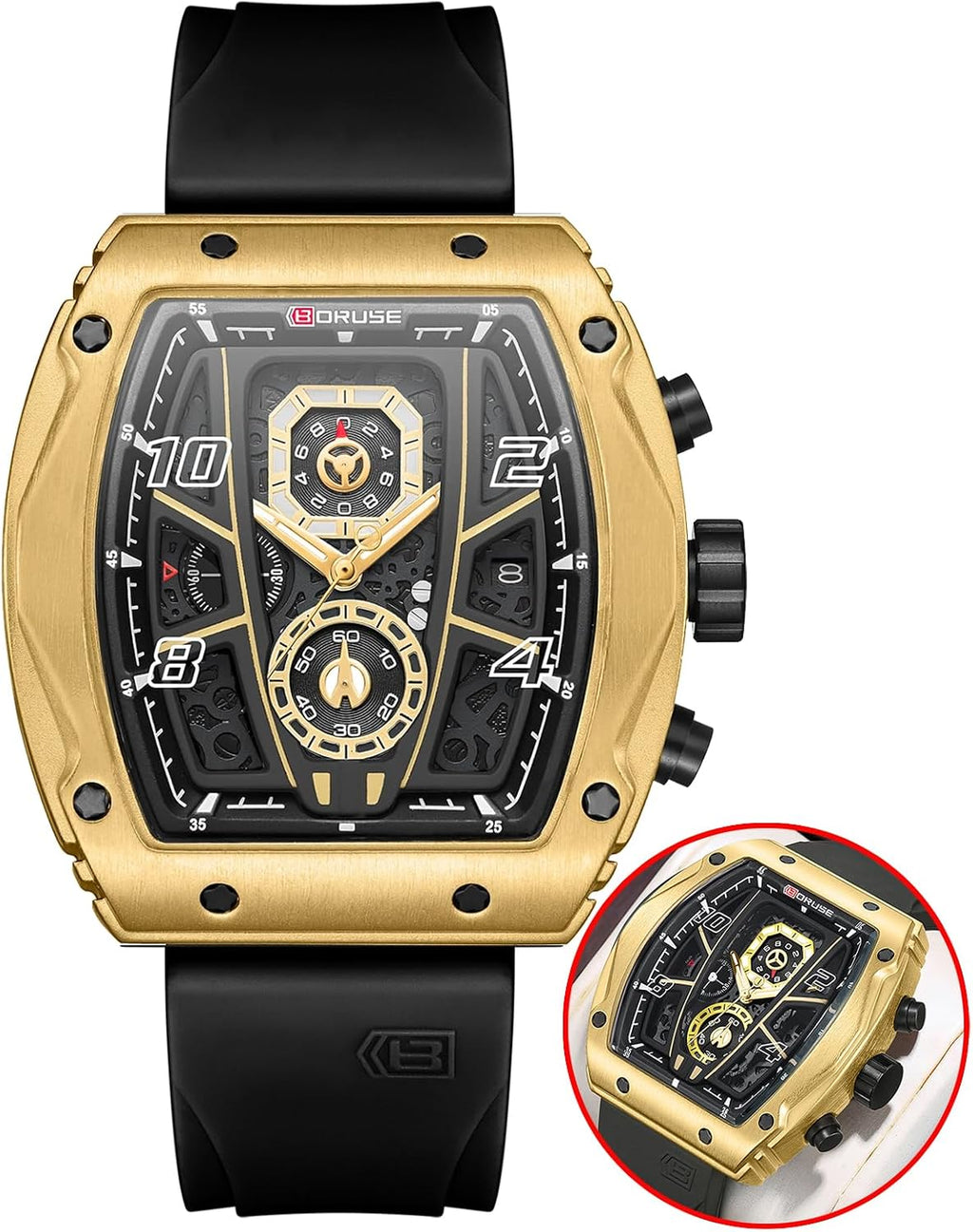 Relojes de hombre Reloj de cuarzo analógico cuadrado de lujo para