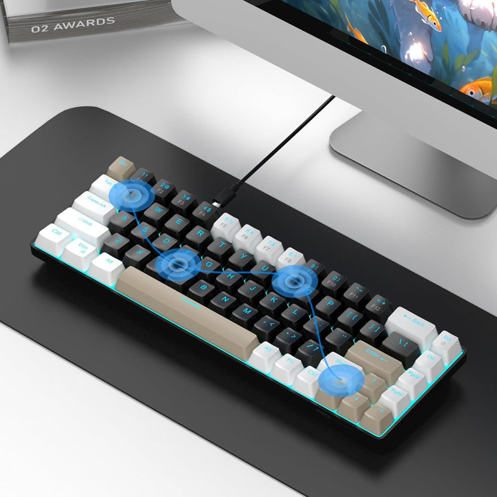 MageGee Teclado mecánico portátil 60% para juegos, MK-Box con retro...