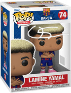 Lamine Yamal #74 Facsimile Firmada Reimpresión Láser Autografiada Funko POP! Figurina de Fútbol FC Barcelona con Estuche Protector