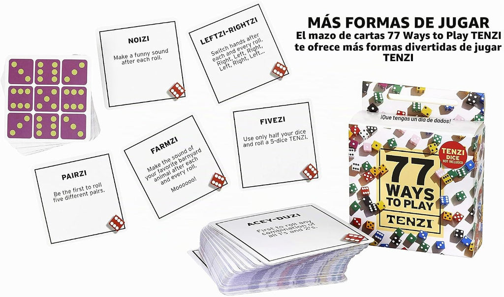 Paquete con 77 modos de jugar Tenzi incluido