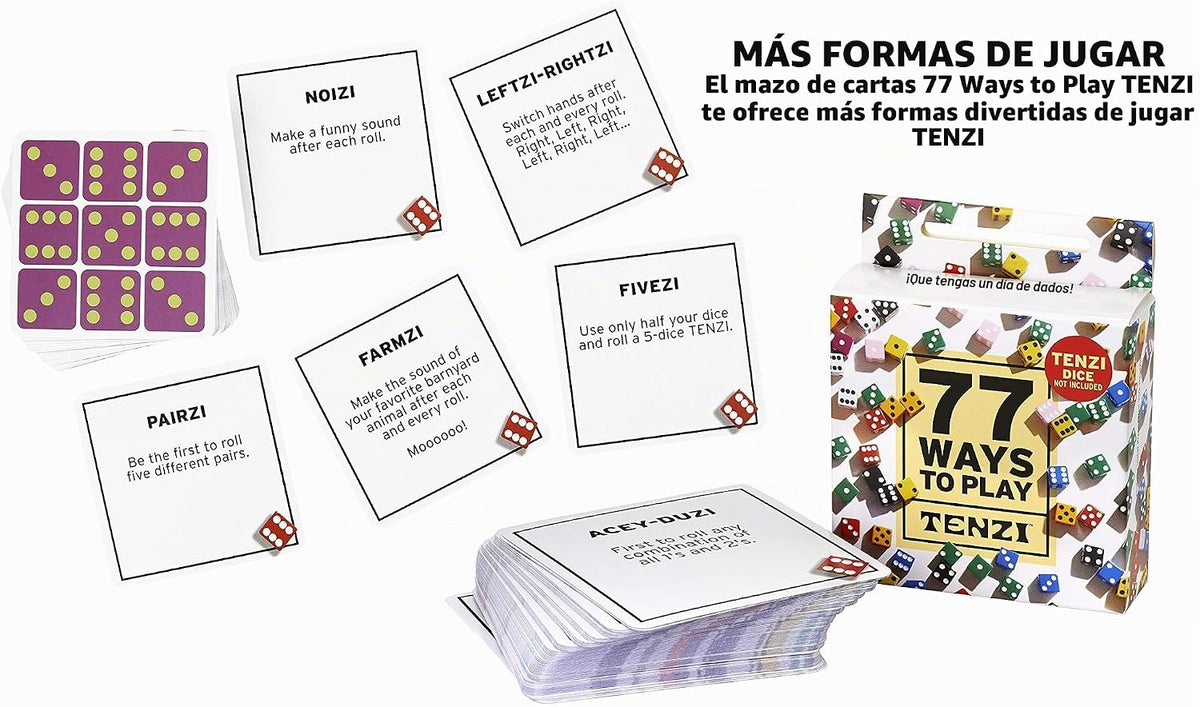 Paquete con 77 modos de jugar Tenzi incluido
