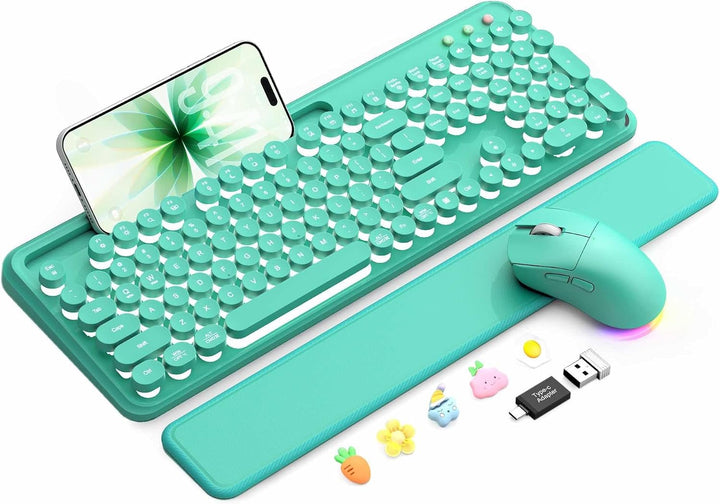 Combo de teclado y mouse inalámbricos: teclado retroiluminado con r...