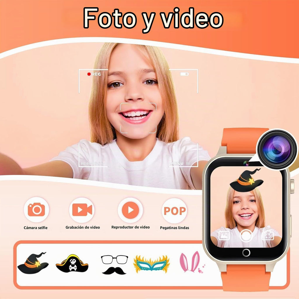 Reloj inteligente Cosjoype para niñas de 3 a 12 años, 26 juegos, pantalla táctil HD, relojes inteligentes para niños con cámara de video, reproductor de música, tarjetas educativas, 12/24 horas