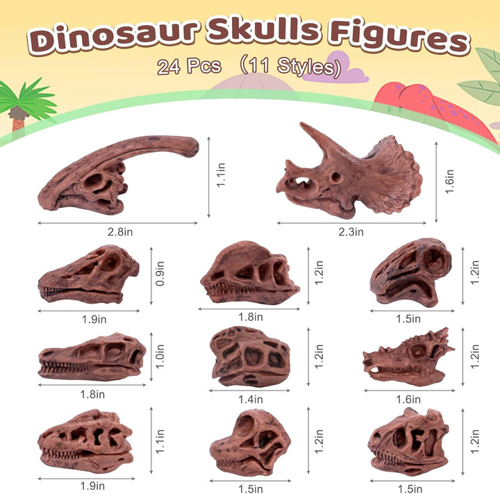 Zealor Hueso de dinosaurio de 24 piezas para caja de arena