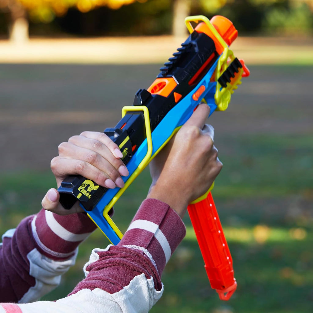 Nerf Rival Mirage XXIV-800 Blaster, 10 Nerf Rival Accu-Rounds, 2 formas de carga, cargador extraíble de 8 rondas, acción de bomba para activación, regalos para adolescentes