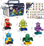 TEMI - Juguete de Robot Magnético para Niños de 3-5 Años - Juguetes de Monstruos Magnéticos Apilables y Transformables con Caja de Almacenamiento, Set para Niños de 3, 4, 5, 6, 7 Años, Regalos de