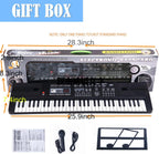 SEMART teclado Piano digital piano eléctrico portátil teclado de música electrónica de 61 teclas juguete para niños principiantes instrumentos musicales con soporte de micrófono USB regalo de