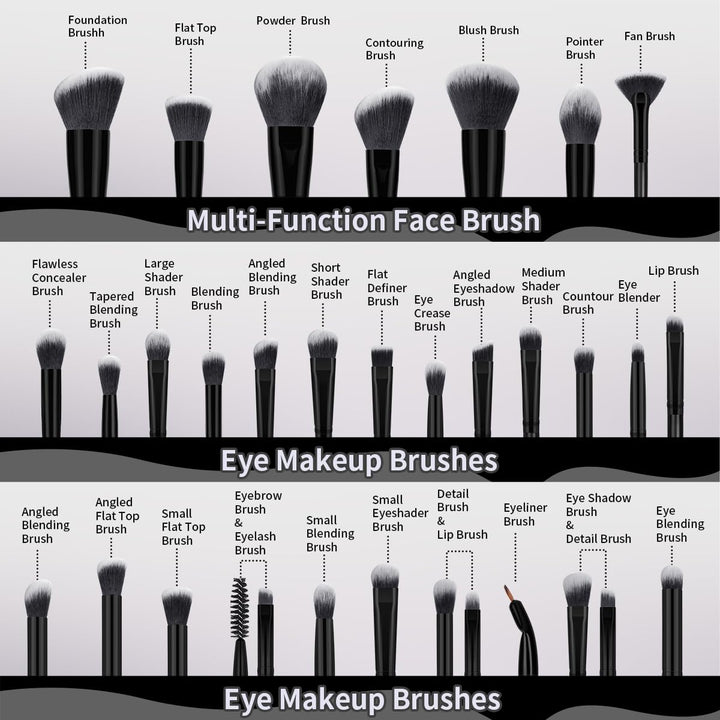 MAANGE Juego de 49 brochas de maquillaje, juego de herramientas de...