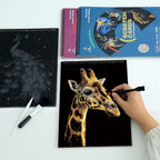 Libro de arte en espiral de 20 páginas para adultos y adolescentes: bestia salvaje y coloridos diseños de animales marinos | Artesanía de atención plena para alivio del estrés | Regalo creativo para