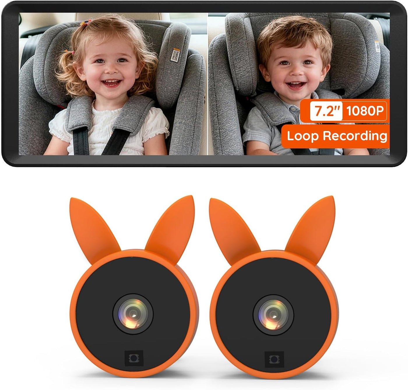 Babyvue BV3 MAX Monitor de bebé con cámara dual para automóvil con...