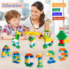 Bloques de construcción Klobroz Marble Run, 145 piezas de bloques grandes clásicos STEM juguete
