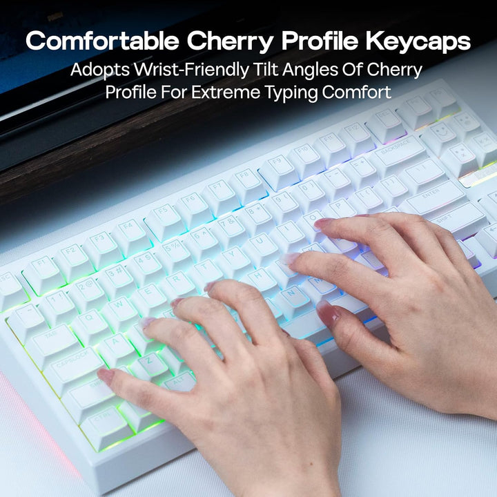 EPOMAKER Glintrix PBT Shine Through Keycaps, Arris &amp; Keys retro...