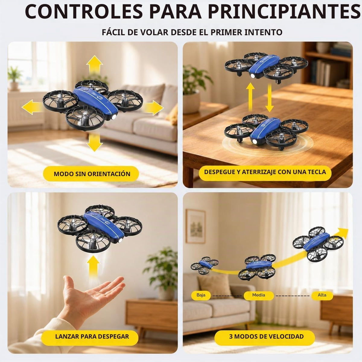 Holy Stone HS210FS Mini Drone para niños principiantes, juego de cuadricóptero RC para interiores de 2 jugadores con modo de batalla, giros de 360°, mosca circular, modo sin cabeza, retención de
