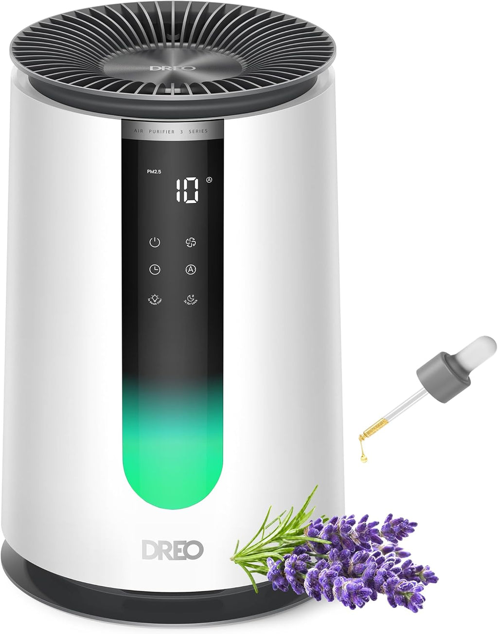 DREO Purificador de aire para el hogar, modo de sueño HEPA, AHAM VERIFIDE purificadores de aire para dormitorio, mascotas, humo, polvo, polen y olores, monitor PM2.5, modo automático y turbo, 4