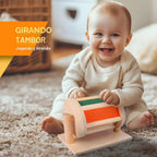 Juguetes Montessori para bebés de 0 a 6 meses, juego educativo de aprendizaje 6 en 1 para recién nacidos, regalos para niños pequeños, incluye tambor giratorio, caja de permanencia de objetos, espejo de tiempo abdominal para bebés y más