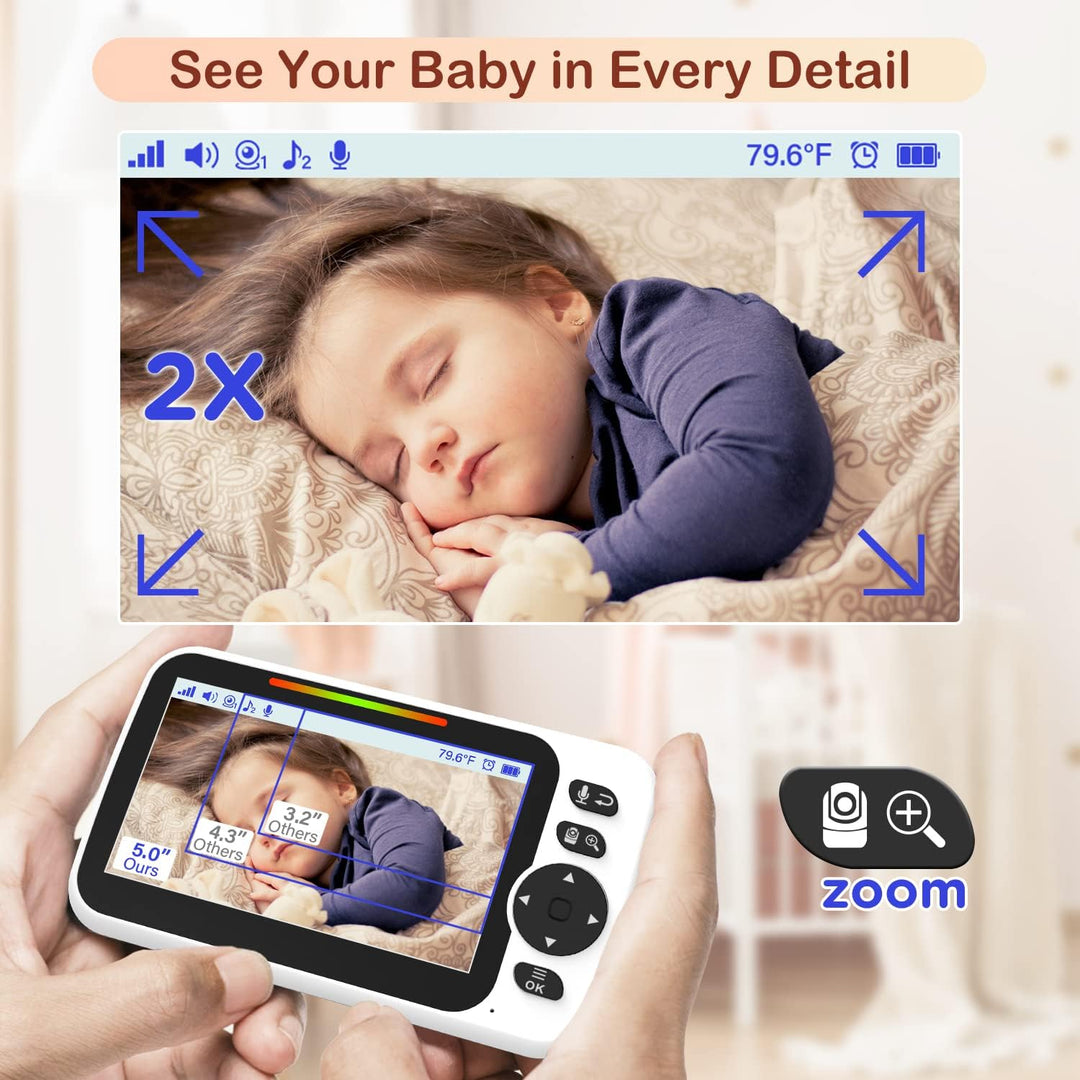 Blemil - Monitor de bebé con batería de 30 horas, monitor de vídeo...
