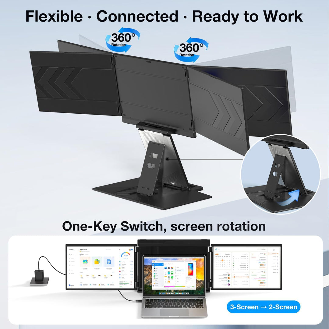 UK BONITOYS Extensor de pantalla para portátil cuádruple, monitor Q...