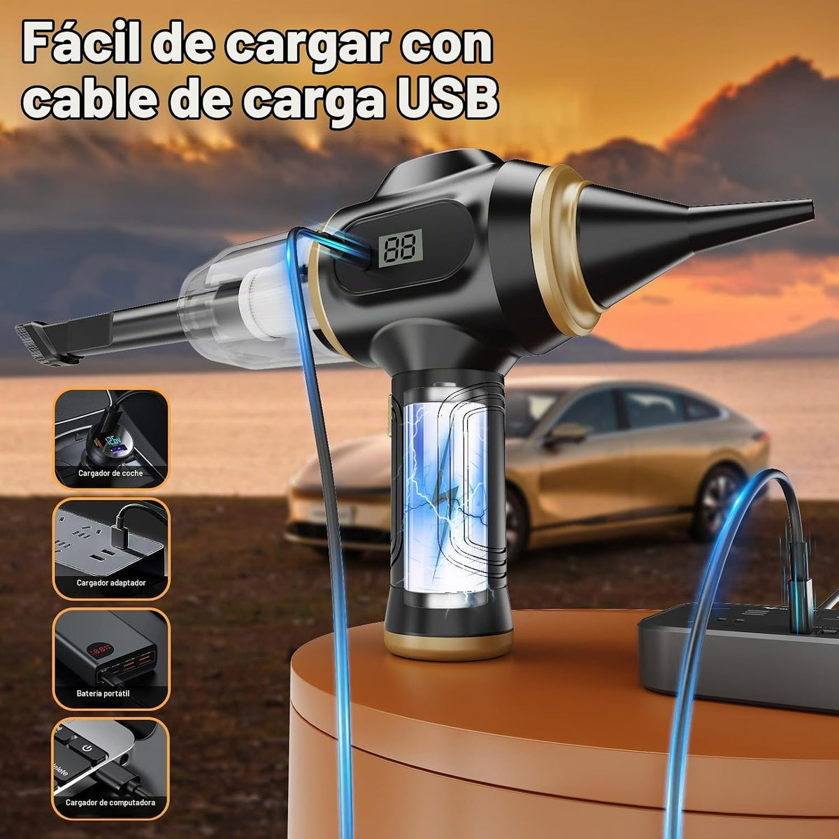 Aspiradora portátil de coche inalámbrica Mini aspiradora de mano