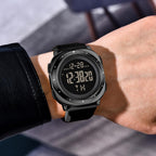 Reloj deportivo digital para hombre, estilo militar táctico, impermeable, cara redonda con pantalla de fecha de día