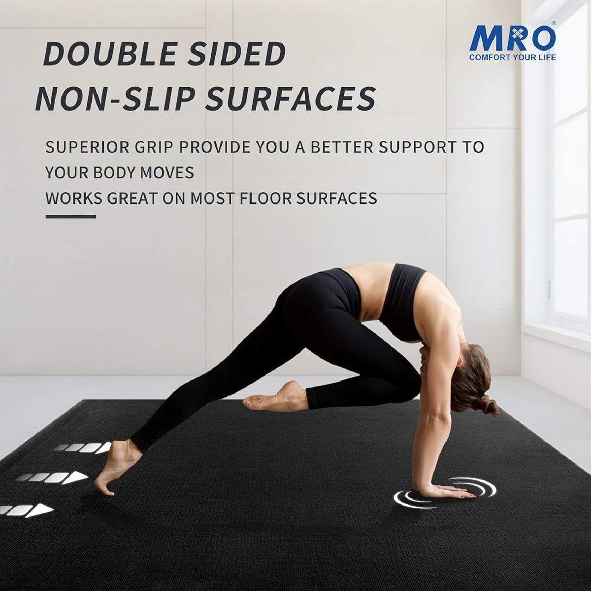 Extra Large Yoga Mat, 12'x6'/9'x6'/7'x5'/6'x4' (9MM)