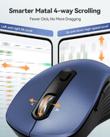 TECKNET Ratón Bluetooth recargable, [USB + BT5.0 + BT3.0], mouse in...