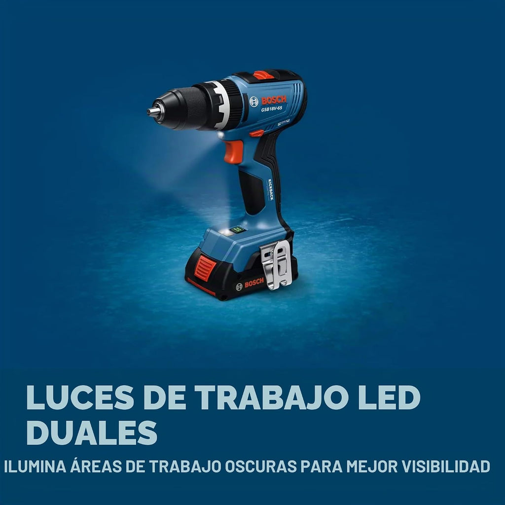BOSCH GSB18V-65B12 Kit de taladro sin escobillas, batería incluida