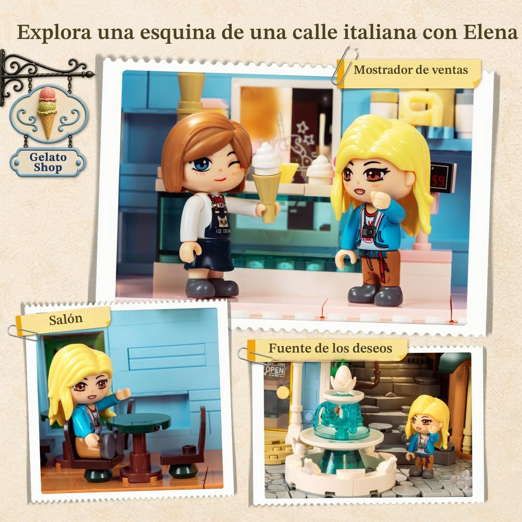 PANTASY Juego de construcción de esquina italiana para adultos, modelo