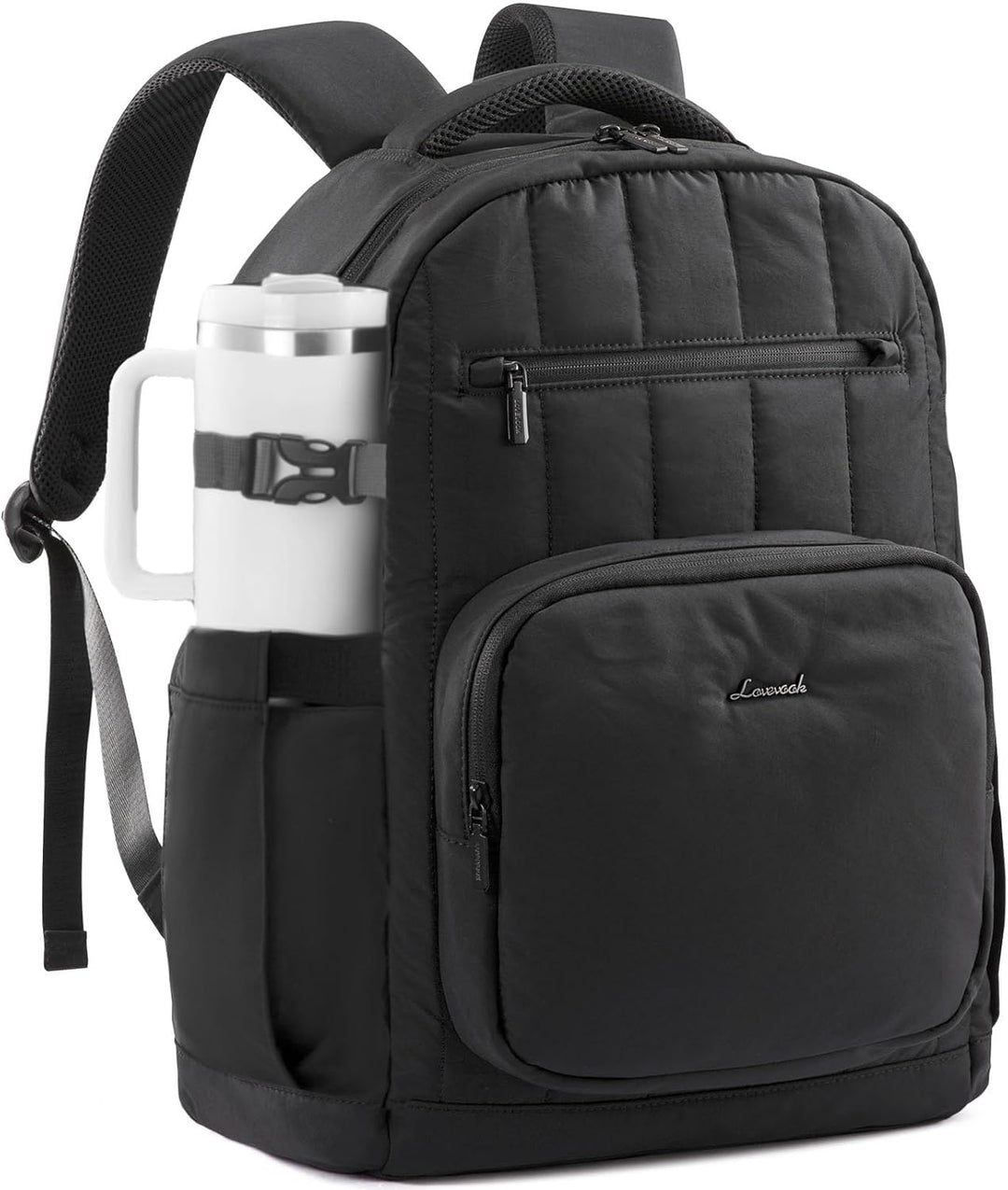 LOVEVOOK Mochila acolchada para laptop para mujer, Negro, 17 pulg.,...