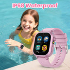 Reloj inteligente impermeable para niños y niñas de 5 a 12 años con 39 juegos, cámara HD, video, música, seguimiento de hábitos, alarma, podómetro, reloj inteligente para niños, regalo de cumpleaños para niñas de 5, 6, 7, 8 (rosa)