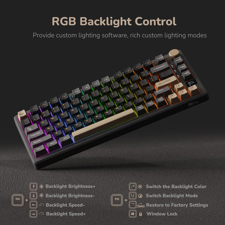 RK ROYAL KLUDGE Teclado Mecánico Inalámbrico M75 2.4Ghz\/BT5.1\/USB...