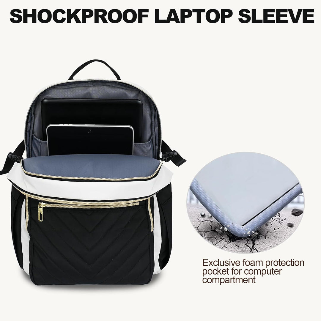 VANKEAN Mochila para laptop para mujer con bolsillo para vaso de gr...
