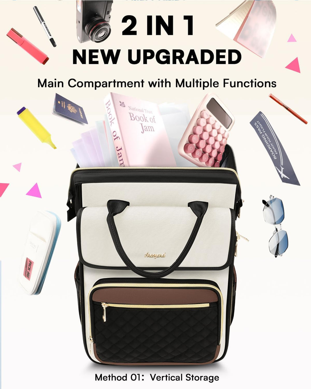 Mochila rodante Arcoyard para mujeres, mochila rodante para portáti...