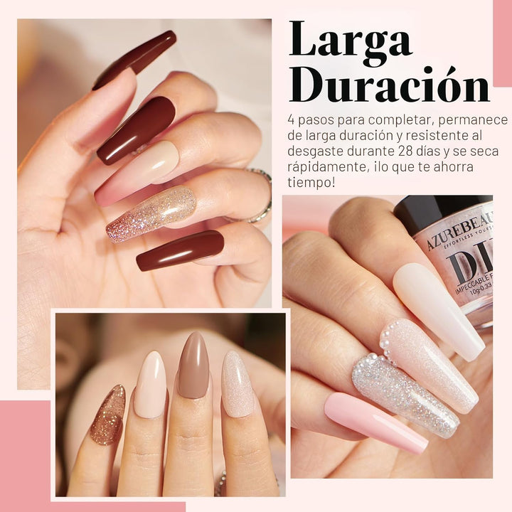 AZUREBEAUTY Kit de 31 piezas de polvo de inmersión para uñas, 20 co...