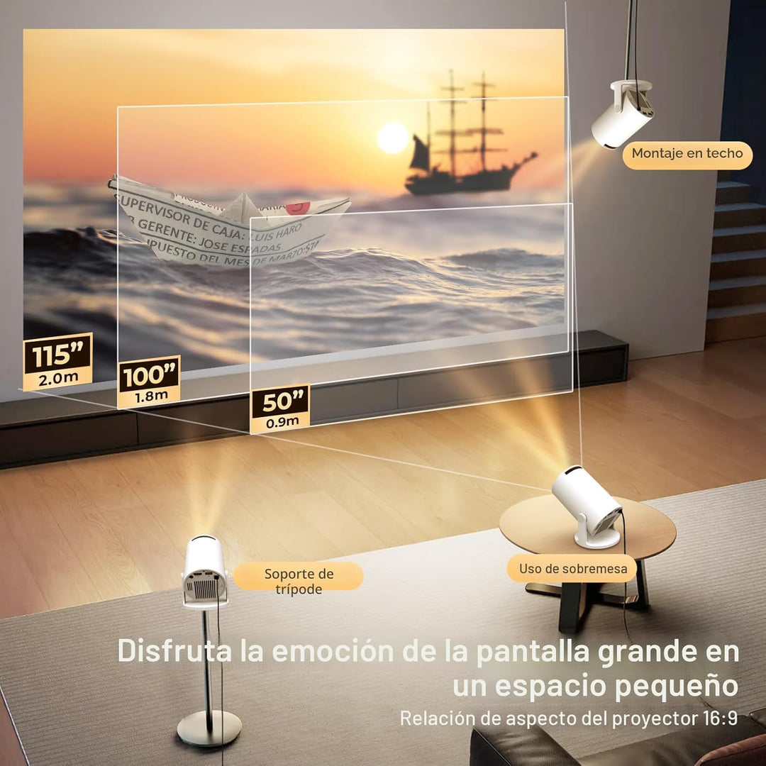 [Aplicaciones integradas y actualizadas en 2025] Mini proyector con...
