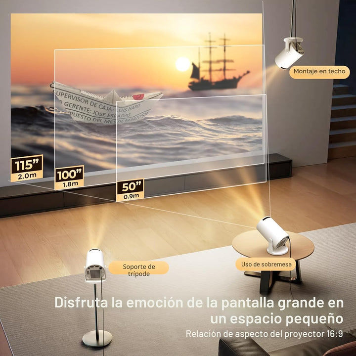 [Aplicaciones integradas y actualizadas en 2025] Mini proyector con...