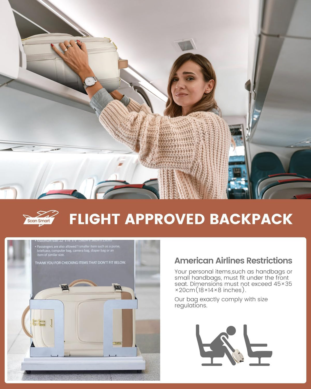 LOVEVOOK Mochila de viaje para mujer y hombre, Beige-caqui, Mochila...