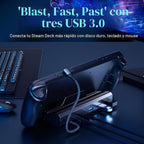 Estación de acoplamiento para Steam Deck/ROG Ally/Legion Go, la base de cubierta de vapor 6 en 1. Ethernet de 1000 Mbps, carga rápida de 3.0 PD 100W, HDMI 2.0 4K @60Hz y 3 puertos USB 3.0 Base OLED para plataforma de vapor.