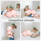 IdeaMeme Weighted Dinosaur Stuffed Animal Pink Dino Plush Toys 22" 3.5 lbs