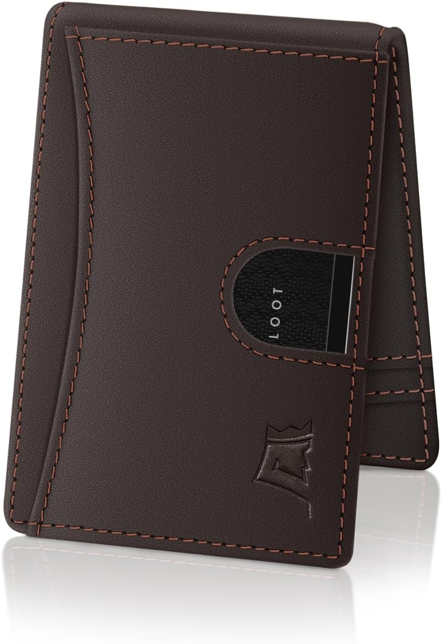 Kings Loot Billetera minimalista delgada con clip para dinero, trufa