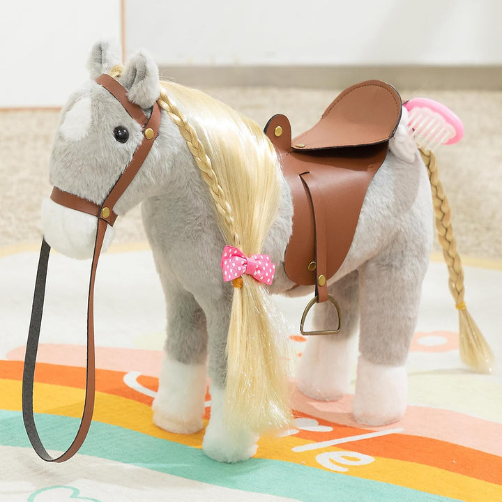 HollyHOME - Bonito caballo de peluche, juguete de peluche, 11 pulga...