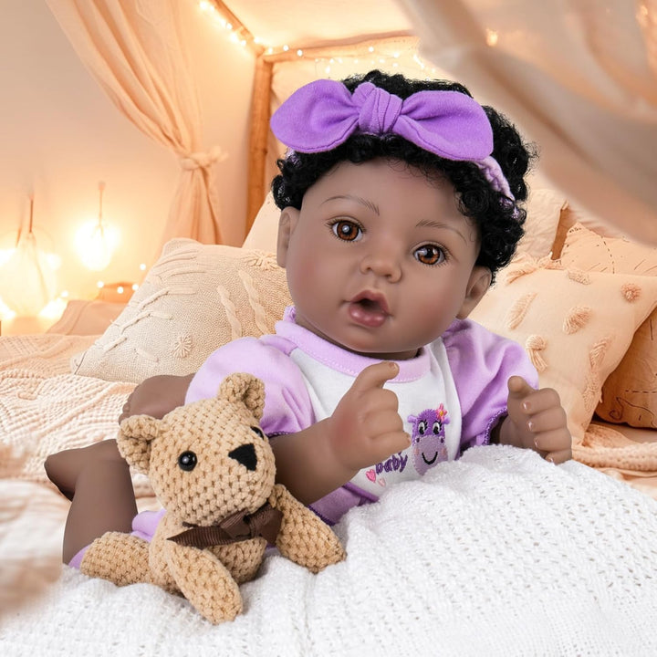 Aori Reborn Baby Dolls Black American Girl - Muñeca recién nacida r...