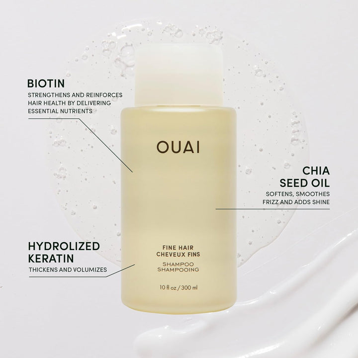 OUAI Champú para Cabello Fino Tamaño de Viaje - Champú Voluminizado...
