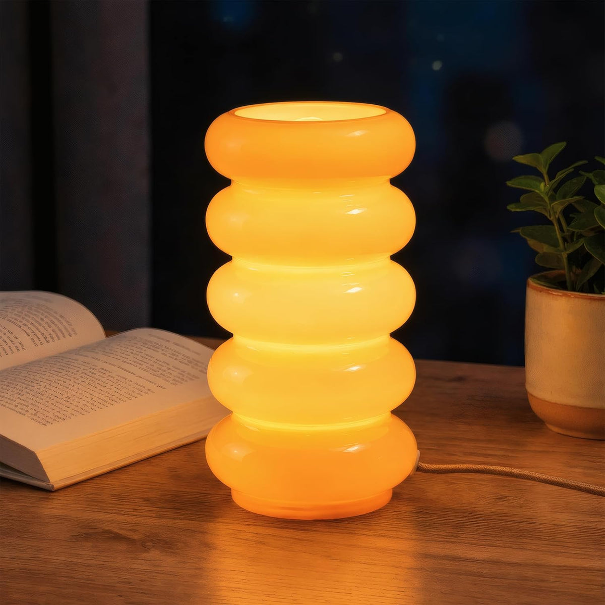 Lámpara Lámpara de mesa de cristal de 10.4 pulgadas, lámpara de mesita de noche