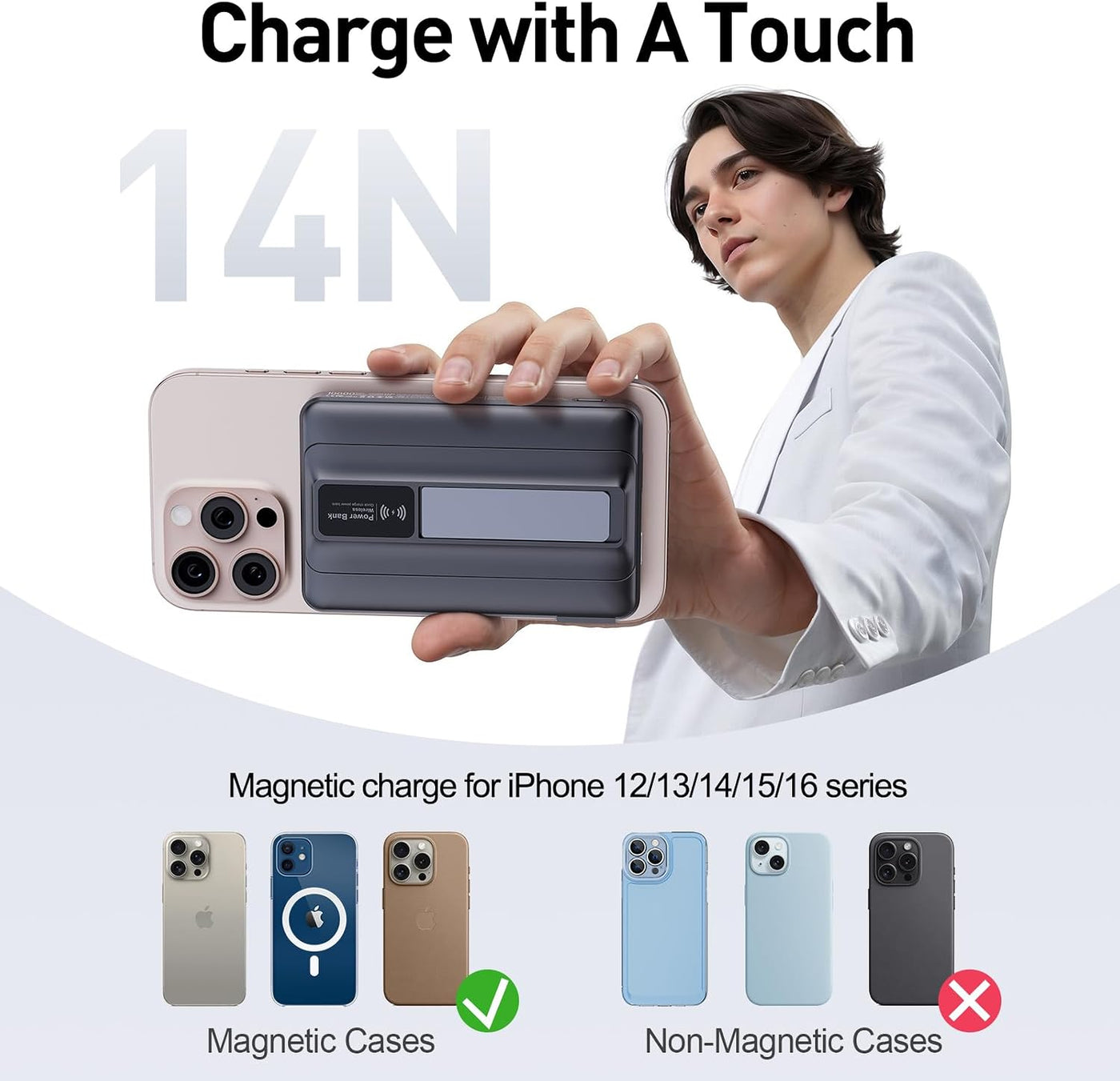 Cargador portátil inalámbrico magnético 2026 \u2013 10000mAh 22.5W...