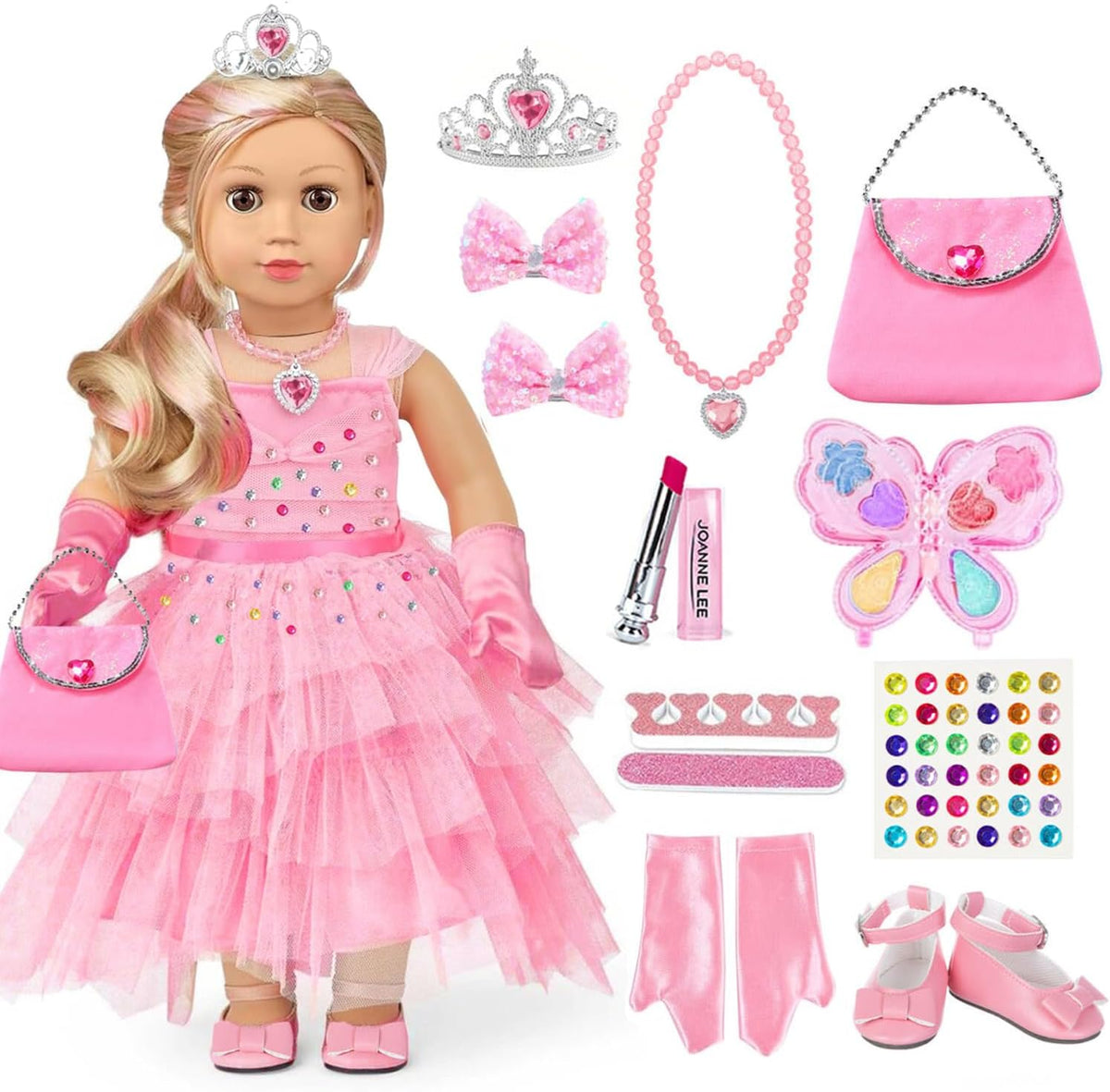 Ropa y accesorios para muñeca de niña americana de 18 pulgadas - Vestido de princesa