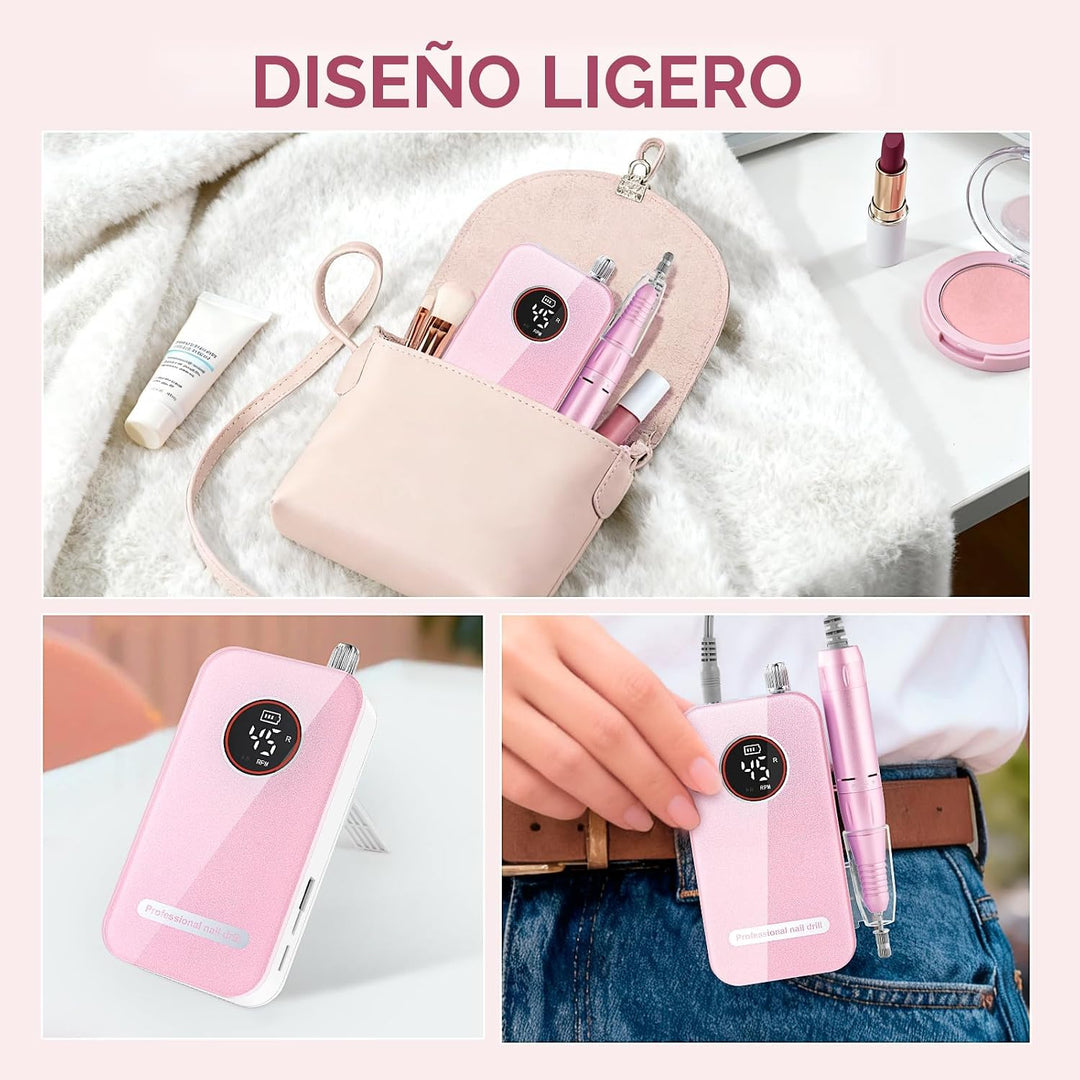 Lima eléctrica profesional de 45000 RPM, lima de uñas eléctrica rec...
