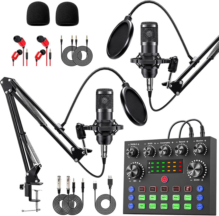 sktome Paquete de Equipo de Podcast para 2, Cambiador de Voz V8s co...