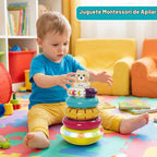 Montessori - Juguete apilable para bebé de 6 a 12 meses, anillos apilables