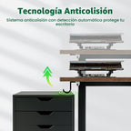 Lámpara Agilestic - Escritorio eléctrico de altura ajustable de 63 pulgadas, marrón rústico